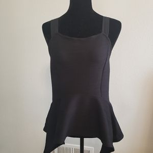 Black sleeveless peplum top anthropologie